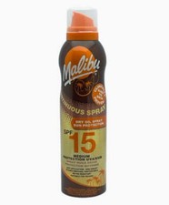 Malibu continuous spray dry oil spray medium sun protection spf15