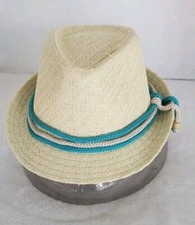 Peter grimm natural 100% paper fedora hat corded band one size beige/yellow